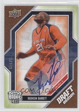 2009-10 Upper Deck Draft Edition - [Base] - Autograph Green #35 - Rasheem Barrett /249