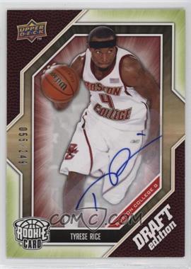 2009-10 Upper Deck Draft Edition - [Base] - Autograph Green #62 - Tyrese Rice /249