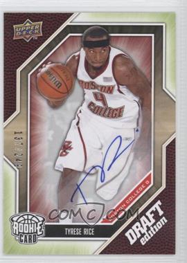 2009-10 Upper Deck Draft Edition - [Base] - Autograph Green #62 - Tyrese Rice /249