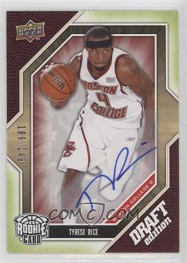 2009-10 Upper Deck Draft Edition - [Base] - Autograph Green #62 - Tyrese Rice /249