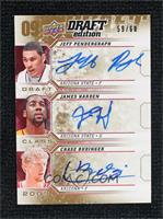 Jeff Pendergraph, James Harden, Chase Budinger #/60