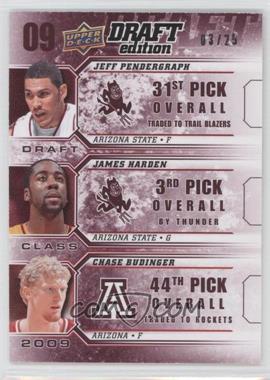 2009-10 Upper Deck Draft Edition - Draft Class - Red #D-ARZ - Jeff Pendergraph, James Harden, Chase Budinger /25