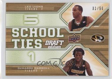 2009-10 Upper Deck Draft Edition - School Ties - Green #ST-MT - DeMarre Carroll, Leo Lyons /50