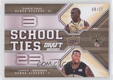 2009-10 Upper Deck Draft Edition - School Ties - Red #ST-WF - Chris Paul, James Johnson /25