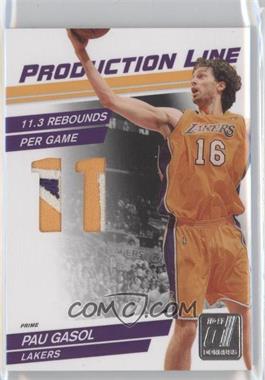 2010-11 Donruss - Production Line - Die-Cut Stats Materials Prime #25 - Pau Gasol /10