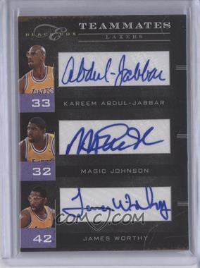 2010-11 Elite Black Box - Teammates - Signatures #6 - Kareem Abdul-Jabbar, James Worthy, Magic Johnson /10