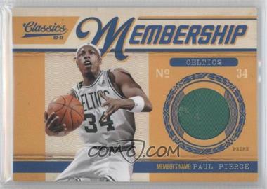 2010-11 Panini Classics - Classic Membership Materials - Prime #02 - Paul Pierce /49