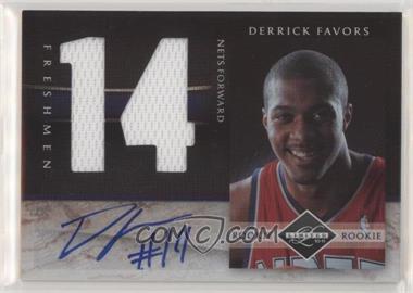 2010-11 Panini Limited - Freshman Jumbo Materials - Jersey Numbers Signatures #3 - Derrick Favors /99