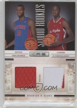 2010-11 Panini Rookies & Stars - Studio Combo Rookies - Materials Prime #4 - Greg Monroe, Al-Farouq Aminu /49