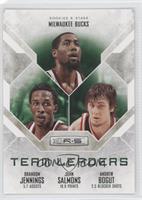 Brandon Jennings, John Salmons, Andrew Bogut #/499