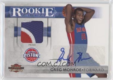 2010-11 Panini Threads - Rookie Collection Materials - Prime Autographs #7 - Greg Monroe /25