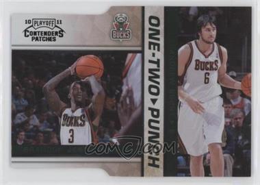 2010-11 Playoff Contenders Patches - One-Two Punch - Black Die-Cut #5 - Brandon Jennings, Andrew Bogut /49