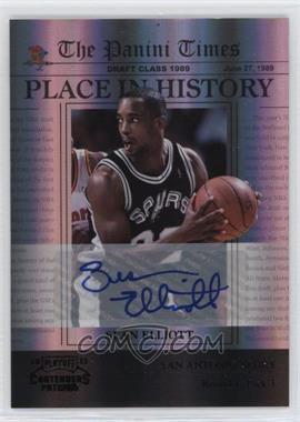 2010-11 Playoff Contenders Patches - Place in History - Black Autographs #21 - Sean Elliott /10