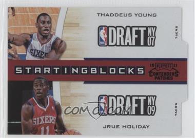 2010-11 Playoff Contenders Patches - Starting Blocks - Black Die-Cut #17 - Thaddeus Young, Jrue Holiday /49