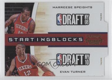 2010-11 Playoff Contenders Patches - Starting Blocks - Gold Die-Cut #3 - Marreese Speights, Evan Turner /99