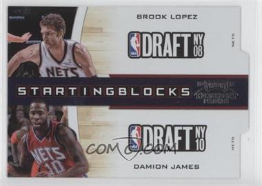 2010-11 Playoff Contenders Patches - Starting Blocks - Silver Die-Cut #14 - Brook Lopez, Damion James /299