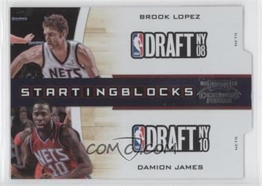 2010-11 Playoff Contenders Patches - Starting Blocks - Silver Die-Cut #14 - Brook Lopez, Damion James /299