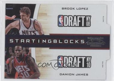 2010-11 Playoff Contenders Patches - Starting Blocks - Silver Die-Cut #14 - Brook Lopez, Damion James /299