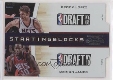 2010-11 Playoff Contenders Patches - Starting Blocks - Silver Die-Cut #14 - Brook Lopez, Damion James /299