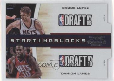 2010-11 Playoff Contenders Patches - Starting Blocks - Silver Die-Cut #14 - Brook Lopez, Damion James /299