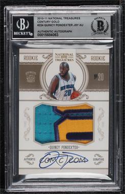 2010-11 Playoff National Treasures - [Base] - Century Gold #224 - Quincy Pondexter /25 [BGS Encased]