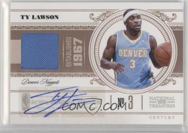 2010-11 Playoff National Treasures - [Base] - Century Materials Signatures #25 - Ty Lawson /99