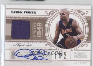 2010-11 Playoff National Treasures - [Base] - Century Materials Signatures #43 - Derek Fisher /49