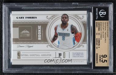 2010-11 Playoff National Treasures - [Base] - Century Silver #190 - Gary Forbes /10 [BGS 9.5 GEM MINT]