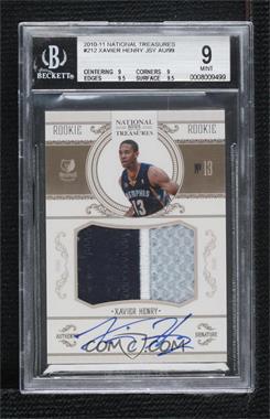 2010-11 Playoff National Treasures - [Base] #212 - Xavier Henry /99 [BGS 9 MINT]