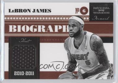 2010-11 Playoff National Treasures - Biography Materials #4 - Lebron James /99