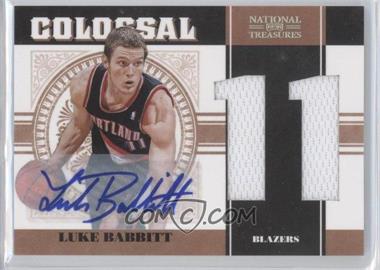 2010-11 Playoff National Treasures - Colossal Materials - Jersey Number Signatures #44 - Luke Babbitt /49