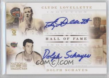 2010-11 Playoff National Treasures - Hall of Fame Signatures Combos #4 - Clyde Lovellette, Dolph Schayes /50