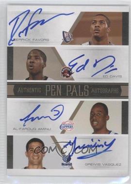 2010-11 Playoff National Treasures - Pen Pals Signatures #PP-16 - Al-Farouq Aminu, Ed Davis, Greivis Vasquez, Derrick Favors /10