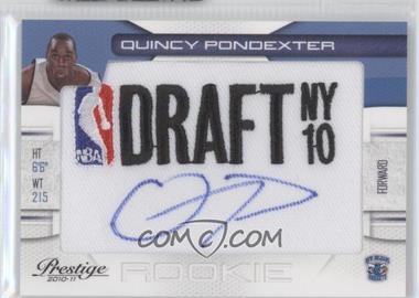 2010-11 Prestige - NBA Draft Class - Draft Logo Patch Autographs #26 - Quincy Pondexter /399