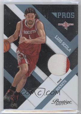 2010-11 Prestige - Prestigious Pros - Platinum Patches Prime #37 - Luis Scola /25