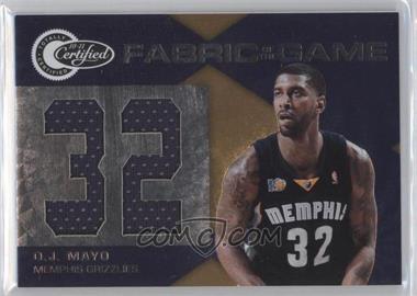 2010-11 Totally Certified - Fabric of the Game Jumbo Materials - Jersey Number #25 - O.J. Mayo /299