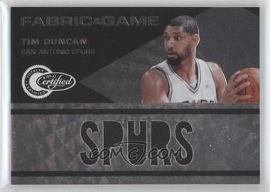 2010-11 Totally Certified - Fabric of the Game Team Name #42 - Tim Duncan /299