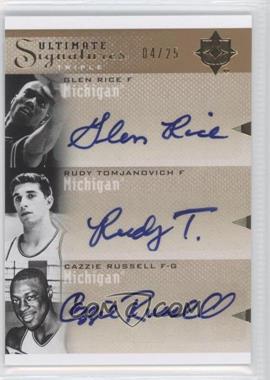 2010 Ultimate Collection - Ultimate Signatures Triple #T-UOM - Cazzie Russell, Rudy Tomjanovich, Glen Rice /25