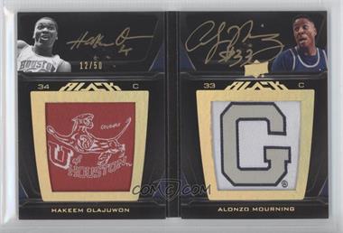 2011-12 Exquisite Collection - UD Black Auto Patch Book Cards #LP2-OM - Hakeem Olajuwon, Alonzo Mourning /50
