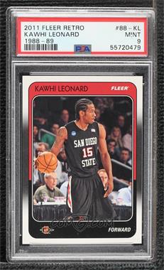 2011-12 Fleer Retro - 1988-89 Design #88-KL - Kawhi Leonard [PSA 9 MINT]