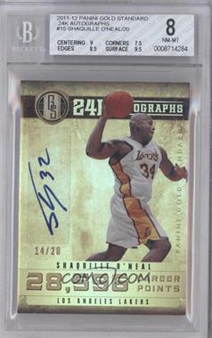 2011-12 Panini Gold Standard - 24K Autographs #15 - Shaquille O'Neal /20 [BGS 8 NM‑MT]