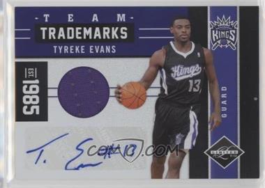 2011-12 Panini Limited - Team Trademarks Materials Signatures #6 - Tyreke Evans /49