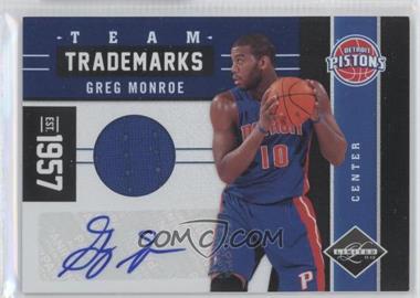 2011-12 Panini Limited - Team Trademarks Materials Signatures #8 - Greg Monroe /99