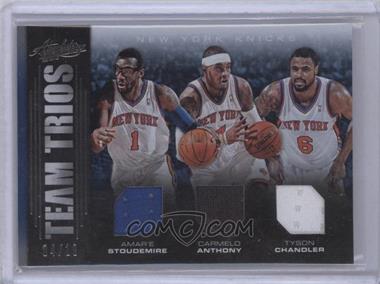2012-13 Absolute - Team Trios Jerseys #3 - Amar'e Stoudemire, Carmelo Anthony, Tyson Chandler /10