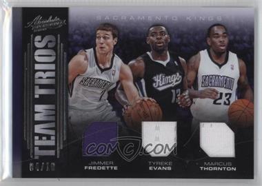 2012-13 Absolute - Team Trios Jerseys #9 - Jimmer Fredette, Tyreke Evans, Marcus Thornton /10