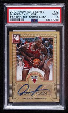 2012-13 Elite - Passing the Torch Autographs #12 - Dennis Rodman, Kevin Love /25 [PSA 9 MINT]