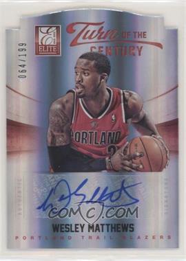 2012-13 Elite - Turn of the Century Die-Cut Autographs #45 - Wesley Matthews /199