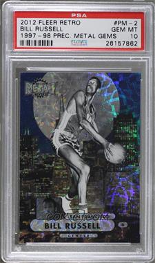 2012-13 Fleer Retro - 1997-98 Metal Universe Precious Metal Gems #97PM-2 - Bill Russell /100 [PSA 10 GEM MT]