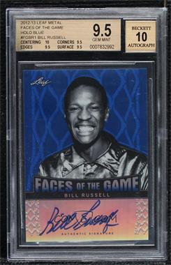 2012-13 Leaf Metal - Faces of the Game - Holo Blue #FG-BR1 - Bill Russell /25 [BGS 9.5 GEM MINT]