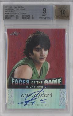 2012-13 Leaf Metal - Faces of the Game - Holo Red #FG-RR1 - Ricky Rubio /5 [BGS 9 MINT]